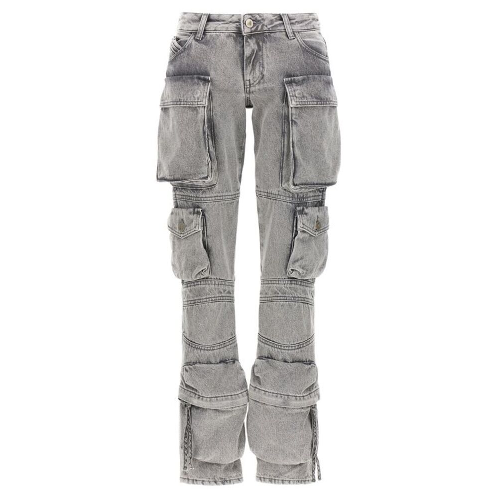 The Attico Gray Cotton Cargo Women's Pants